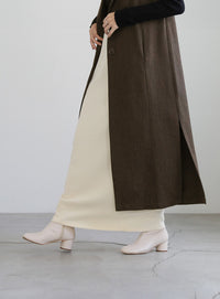 ヘリンボーンロングテーラードジレ