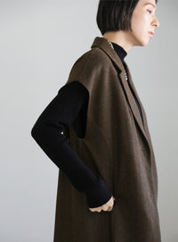 ヘリンボーンロングテーラードジレ