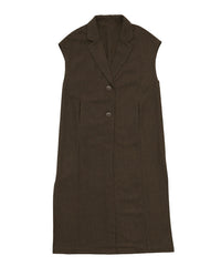 ヘリンボーンロングテーラードジレ