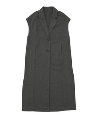 ヘリンボーンロングテーラードジレ