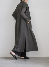 ヘリンボーンロングテーラードジレ