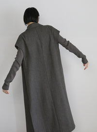 ヘリンボーンロングテーラードジレ