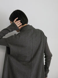 ヘリンボーンロングテーラードジレ