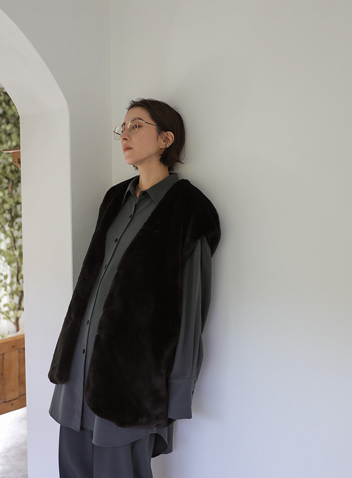 シルキータッチオーバーシャツ【SALE】