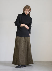 キルティングフレアスカート