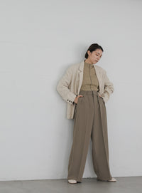 バイカラープチハイネックリブニット【SALE】