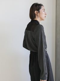 ハイネックシアーウェーブトップス