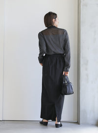 ハイネックシアーウェーブトップス