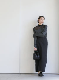 ハイネックシアーウェーブトップス