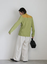 ハイネックシアーウェーブトップス