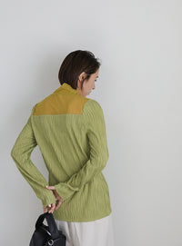 ハイネックシアーウェーブトップス