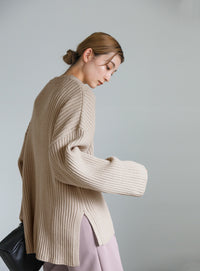 ワイドリブルーズVネックニット【SALE】