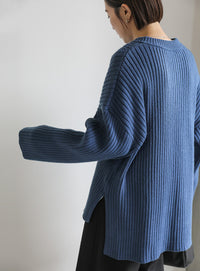 ワイドリブルーズVネックニット【SALE】