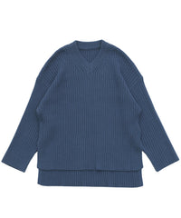 ワイドリブルーズVネックニット【SALE】