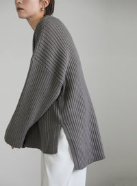 ワイドリブルーズVネックニット【SALE】