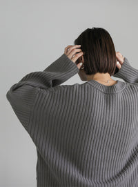 ワイドリブルーズVネックニット【SALE】
