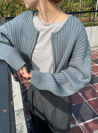 ダブルジップショートカーディガン【official限定】