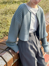 ダブルジップショートカーディガン【official限定】