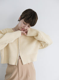 ダブルジップショートカーディガン【official限定】