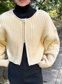 ダブルジップショートカーディガン【official限定】