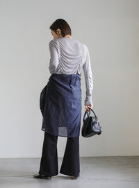 カットジョーゼットセミフレアパンツ【SALE】