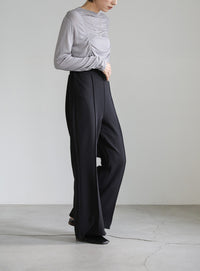 カットジョーゼットセミフレアパンツ【SALE】