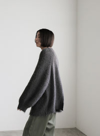 フェザーバックスリットオーバーニット