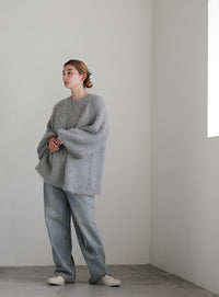 フェザーバックスリットオーバーニット