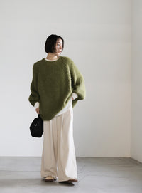 フェザーバックスリットオーバーニット