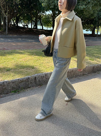 スリーブタックショートジャケット