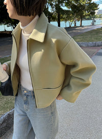 スリーブタックショートジャケット