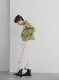 スリーブタックショートジャケット