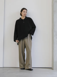 襟付きオーバーニット