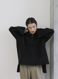 襟付きオーバーニット