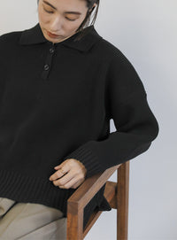 襟付きオーバーニット