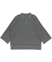 襟付きオーバーニット