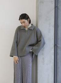 襟付きオーバーニット