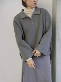 襟付きオーバーニット