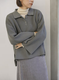 襟付きオーバーニット