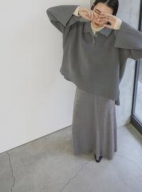 襟付きオーバーニット