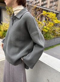 襟付きオーバーニット