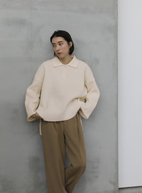 襟付きオーバーニット