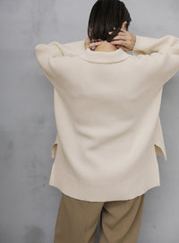 襟付きオーバーニット