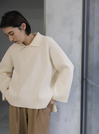 襟付きオーバーニット