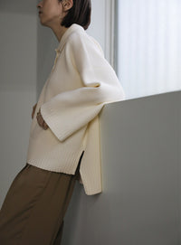 襟付きオーバーニット