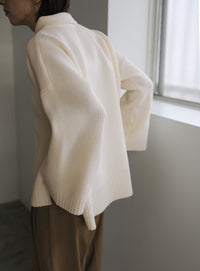 襟付きオーバーニット