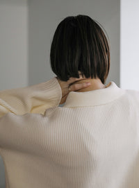 襟付きオーバーニット