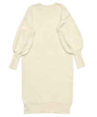 ボリュームスリーブロングニットワンピース【SALE】