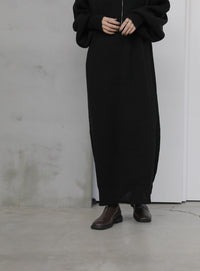 ボリュームスリーブロングニットワンピース【SALE】