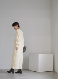 ボリュームスリーブロングニットワンピース【SALE】